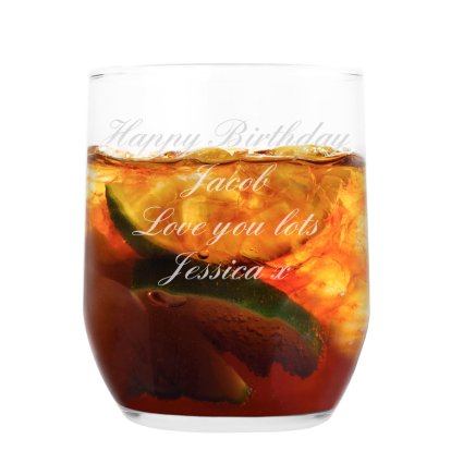 Personalised Whisky Tumbler Glass - Message