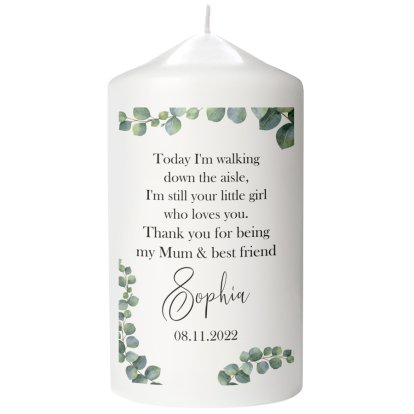 Personalised White Candle - Thank You