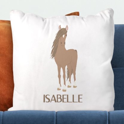 Personalised White Cushion Cover -  Horse Love 