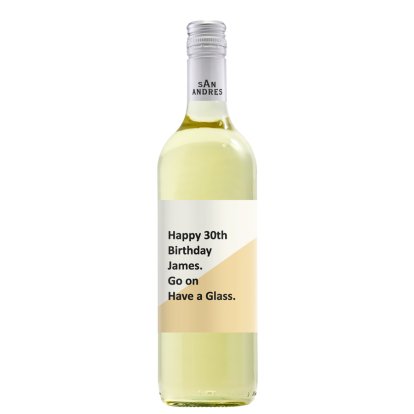 Personalised White Wine - Any Message