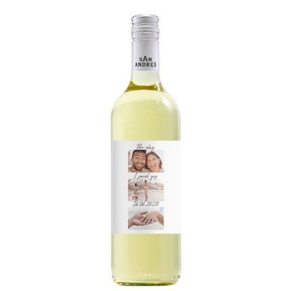 Personalised White Wine for Couples - Multi Photo Upload