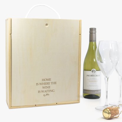 Personalised White Wine & Glasses Gift Set - Home Photo 2
