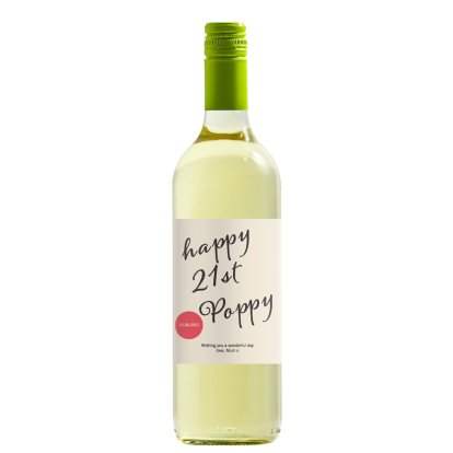 Personalised White Wine - Happy Birthday