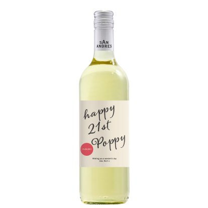 Personalised White Wine - Happy Birthday