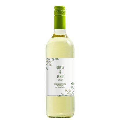 Personalised White Wine - Wedding Label
