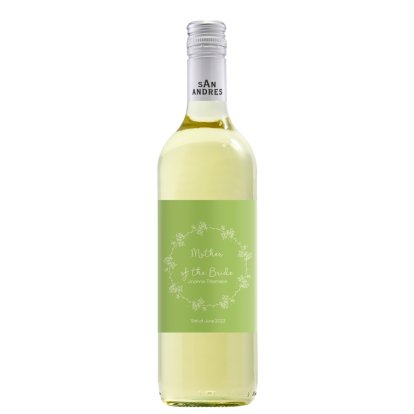 Personalised White Wine - Wreath Label
