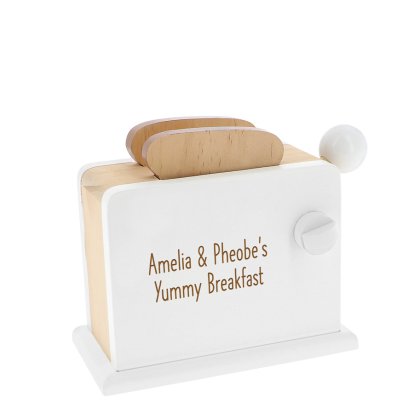 Personalised White Wooden Toy Toaster