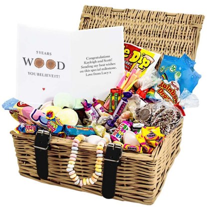 Personalised Wicker Sweets Hamper Anniversary Gift