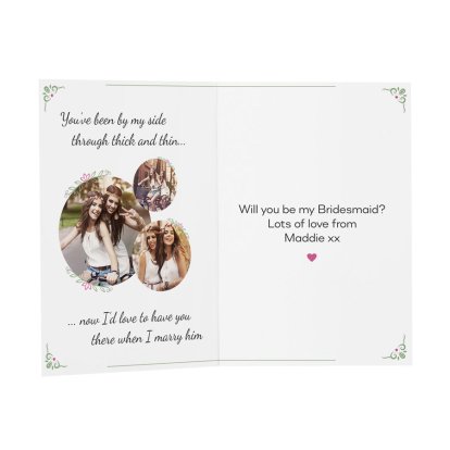 Personalised Will You Be My Bridesmaid Photo Message Card
