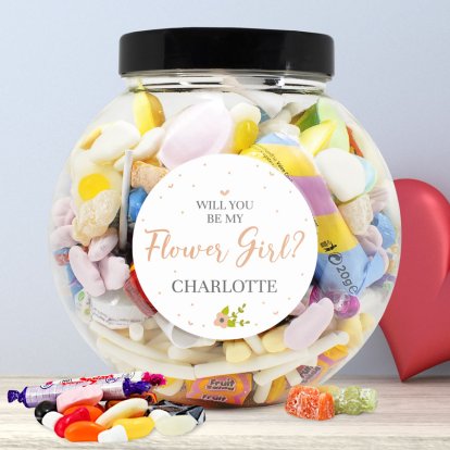 Personalised Will You Be My Flower Girl Sweet Jar