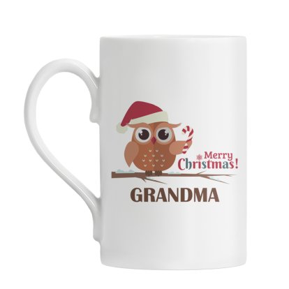 Personalised Windsor Mug - Mrs Christmas Owl 
