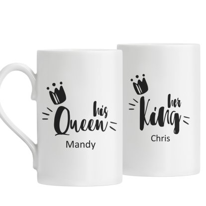 Personalised Windsor Mug Set - His Queen & Her King