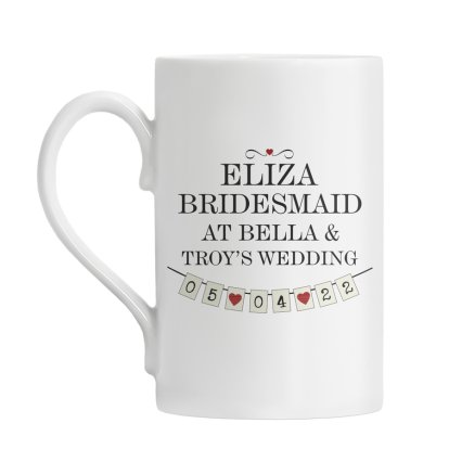 Personalised Windsor Mug - Wedding Bunting Design