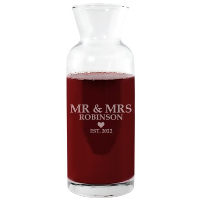 Personalised Wine Carafe - Mr & Mrs