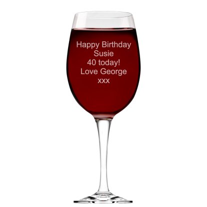 Personalised Wine Glass - Any Message
