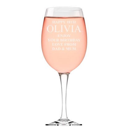 Personalised Wine Glass - Any Name & Message