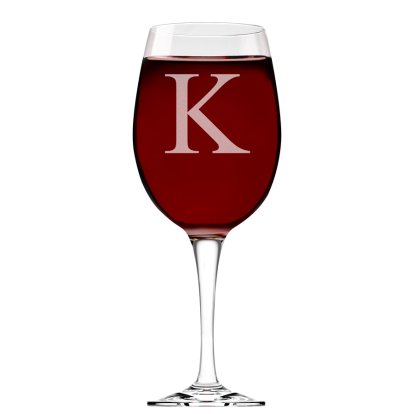 Personalised Wine Glass - Big Initial