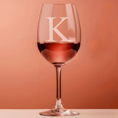 Personalised Wine Glass - Big Initial