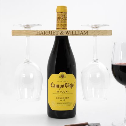 Personalised Wine Glass & Bottle Holder 