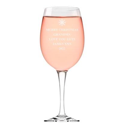 Personalised Wine Glass - Christmas Snowflake
