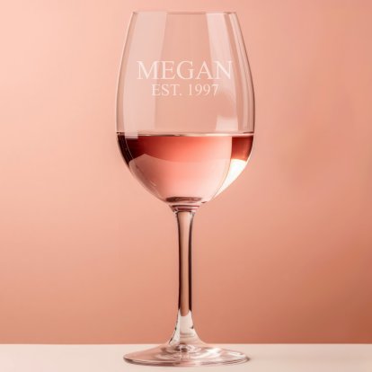 Personalised Wine Glass - Name & Established