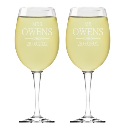 Personalised Wine Glasses - Any Couples