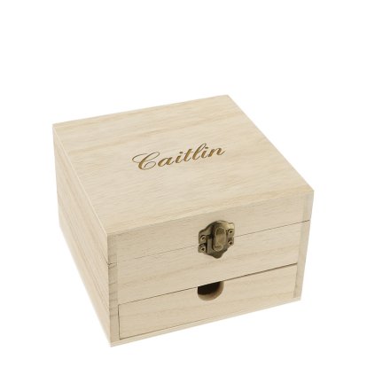 Personalised Wood Jewellery Box - Name