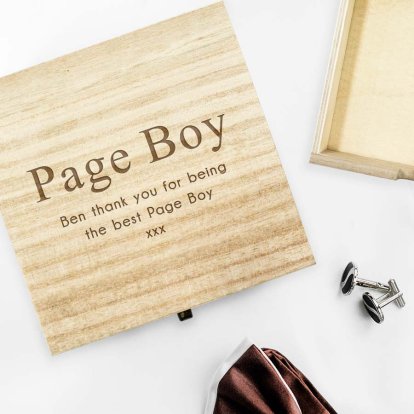 Personalised Wooded Storage Box - Page Boy 