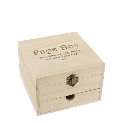 Personalised Wooded Storage Box - Page Boy