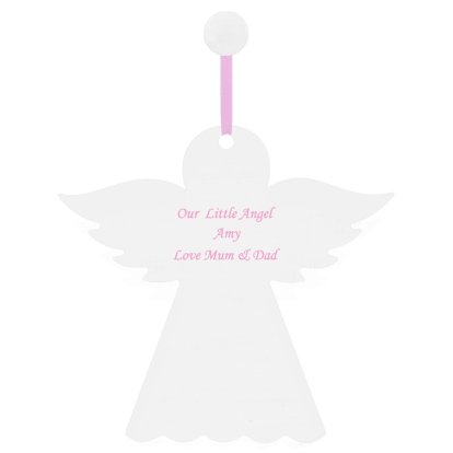 Personalised Wooden Angel Decoration for Girls