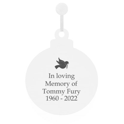 Personalised Wooden Bauble Decoration - Dove