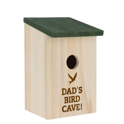 Personalised Rustic Wooden Bird Nesting Box - Bird Cave