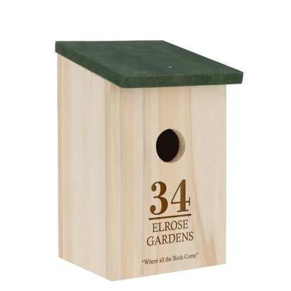 Personalised Rustic Wooden Bird Nesting Box - Where All Birds Come