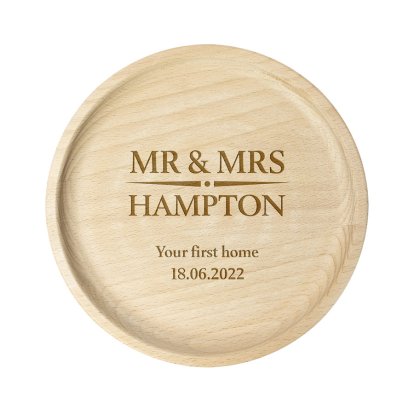 Personalised Wooden Bits & Bobs Coin Tray - Mr & Mrs