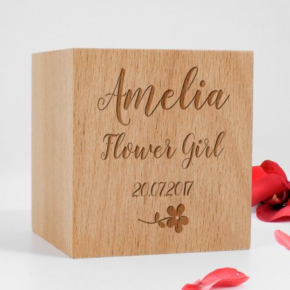 Personalised Wooden Block - Flower 