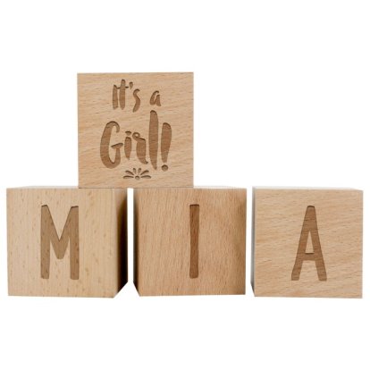 Personalised Wooden Blocks - It's A Girl! 