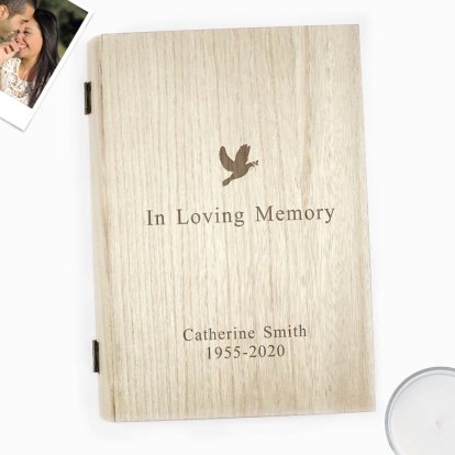Personalised Wooden Book Box - In Loving Memory