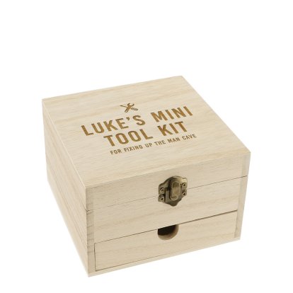 Personalised Wooden Box - Mini Tool Kit