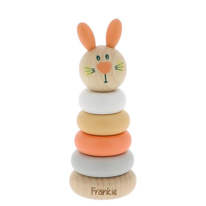 Personalised Wooden Bunny Stacker Toy