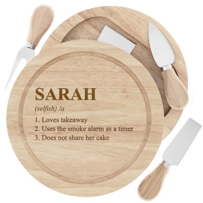 Personalised Wooden Cheeseboard Gift Set - Definition