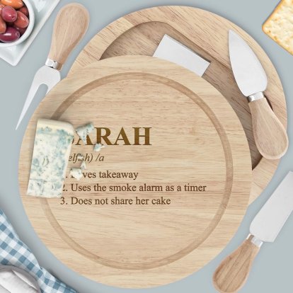 Personalised Wooden Cheeseboard Gift Set - Definition
