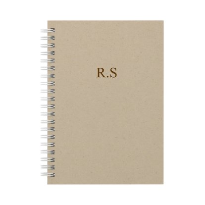 Personalised Wooden Cover Notebook - Initials