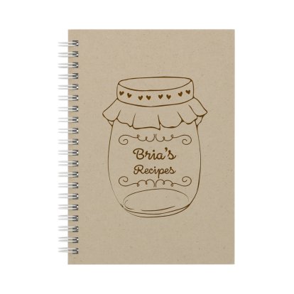 Personalised Wooden Cover Notebook - Recipes