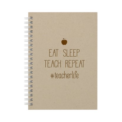 Personalised Wooden Cover Notebook - Teacher's Notebook