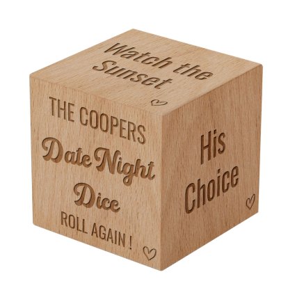 Personalised Wooden Date Night Dice