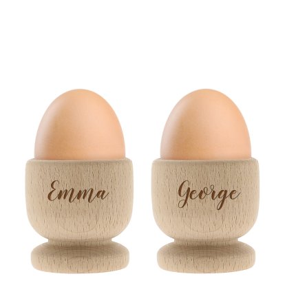 Personalised Wooden Egg Cup Set 
