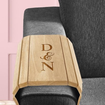 Personalised Wooden Flexible Sofa Tray - Couple 