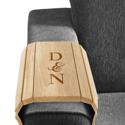 Personalised Wooden Flexible Sofa Tray - Couple