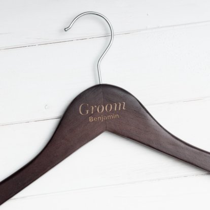 Personalised Wooden Hanger - Groom Photo 2