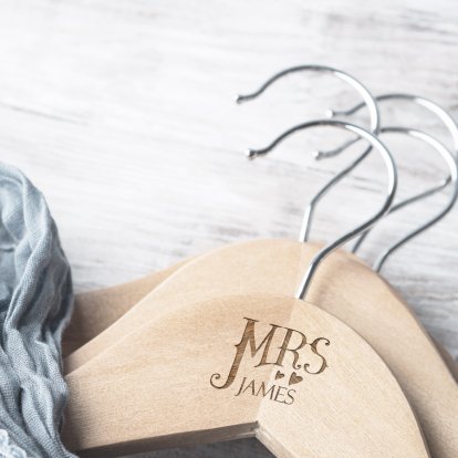 Personalised Wooden Hanger - Mrs